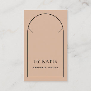 Blush Pink & Black Minimal Nekklace Display Card Visitenkarte