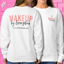 Blush Pink Black Script Logo Makeup Employee Sweatshirt