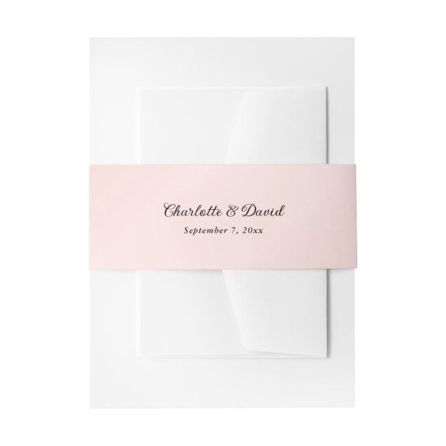 Blush Pink Black Wedding Einladungsbanderole (Vorderseite Beispiel)