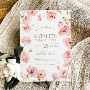 Blush Pink Bläschen Liebe ist in Bloom Brautparty Einladung
