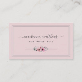Blush Pink Bläserne Signatur Script Haare Stillis Visitenkarte