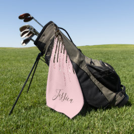 Blush Pink Bling Glitzer Girl Personalisierter Nam Golfhandtuch