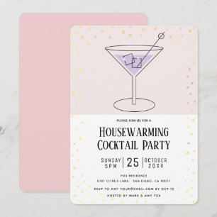 Blush Pink Blockhaus Erwärmung Cocktail Party Einladung