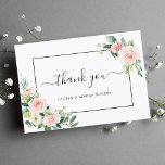 Blush Pink Bloom Wedding Danke Karte<br><div class="desc">Diese Dankeschön-Karte zeigt farbenfrohe Blume in Rosa,  Weiß und Grün mit rechteckigem Rahmen. Für eine weiter gehende Anpassung dieses Designs klicken Sie bitte auf den Link "Weitere Anpassung". Matching-Elemente sind ebenfalls verfügbar.</div>