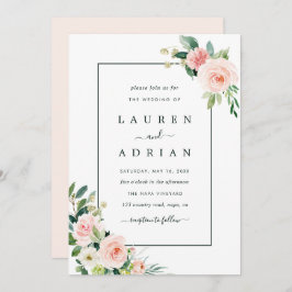 Blush Pink Bloom Wedding Einladung