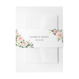 Blush Pink Bloom Wedding Einladungsbanderole