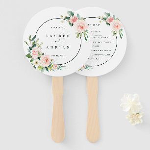 Blush Pink Bloom Wedding Program Fächer