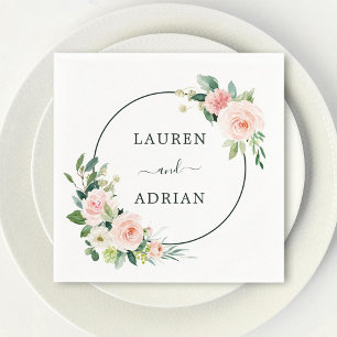 Blush Pink Bloom Wedding Serviette