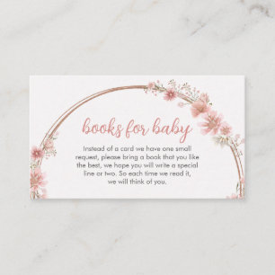 Blush Pink Bloral Arch Babydusche Bücher für Baby Begleitkarte