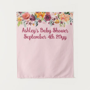 Blush Pink Bloral Baby Duschkabine Foto Stand Hint Wandteppich