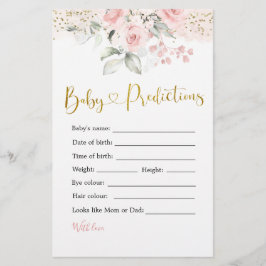 Blush Pink Bloral Baby Shower Baby Vorhersagen
