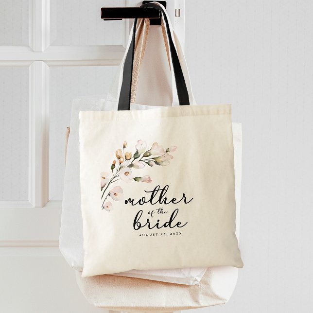 Blush Pink Bloral Mutter der Braut Tragetasche (Blush Pink Floral Mother of the Bride Tote Bag)