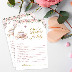 Blush Pink Bloral Princess wünscht eine Babykarte