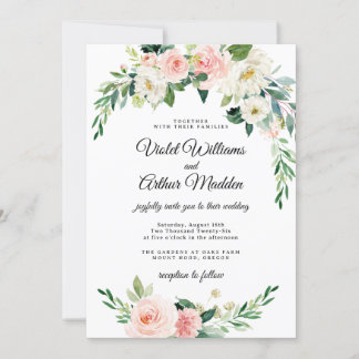 Blush Pink Bloral Wreath Brautparty Einladung