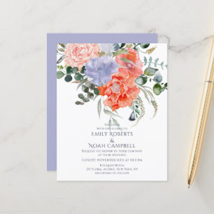Blush Pink & Blue Aquarellfarben Blumenzehen