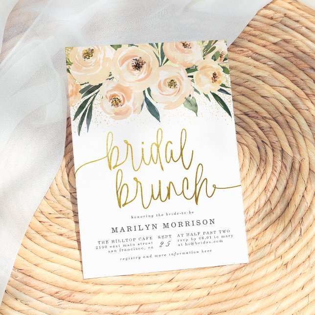 Blush Pink & Blue Floral Bridal Brunch Einladung (Von Creator hochgeladen)