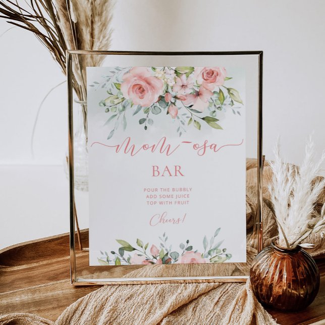 Blush Pink Blues Baby Dusche Mama-Osa Bar Zeichen Poster (Von Creator hochgeladen)