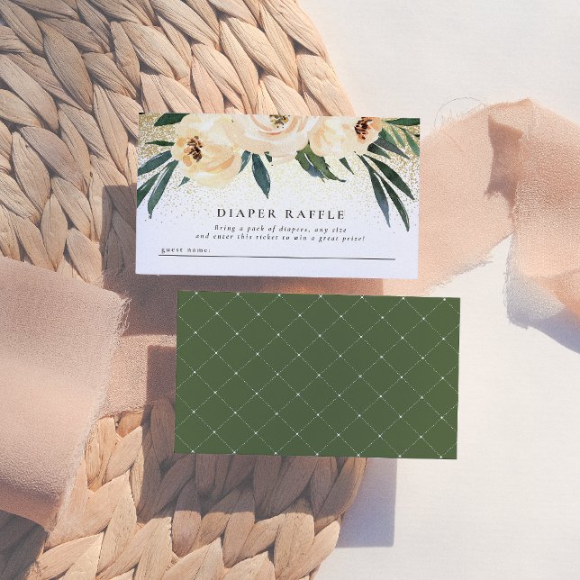 Blush Pink Blume Babydusche Windelwanne Raffel Begleitkarte (Von Creator hochgeladen)