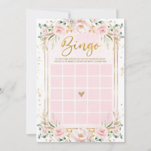 Blush Pink Blume Bingo Baby Duschkarte Einladung