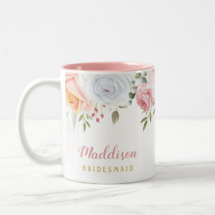 Blush Pink Blume Braut Geschenk Zweifarbige Tasse