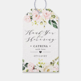 Blush Pink Blume Brautparty Vielen Dank Geschenkanhänger