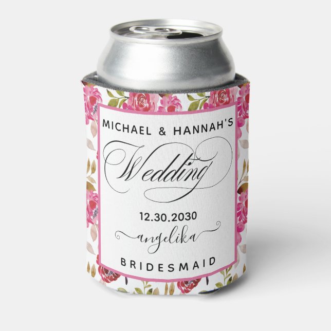 Blush Pink Blume Custom Ganzes Turnier Dosenkühler (Kanne Rückseite)