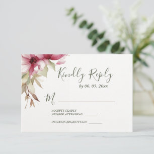 Blush Pink Blume Grüne Blumenzwiebelblume RSVP Karte