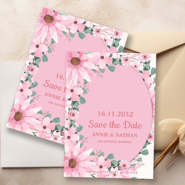 Blush Pink Blume mit Frame Wedding Save the Date (Blush Pink Floral With Frame Wedding Save the Date Invitation)