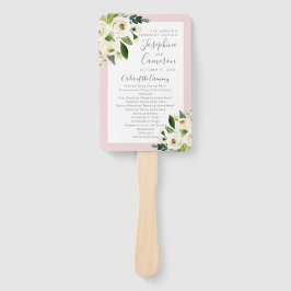 Blush Pink Blumenblumen Hochzeitsprogramm Fächer