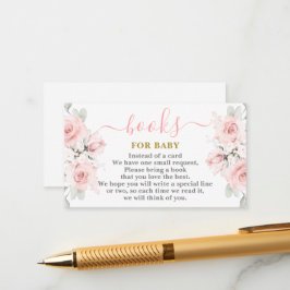 Blush Pink Blumenbücher für Babykarten Begleitkarte
