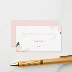 Blush Pink Blumendusche Schätzchen wie viele Begleitkarte
