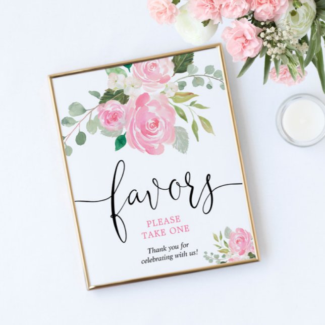 Blush Pink Blumenfavoriten bitte ein Zeichen nehme Poster (Von Creator hochgeladen)