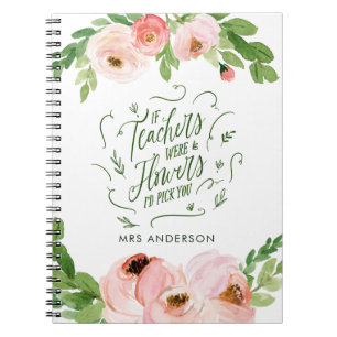 Blush pink Blumengeschenk Dankeschön Lehrer Gesche Notizblock