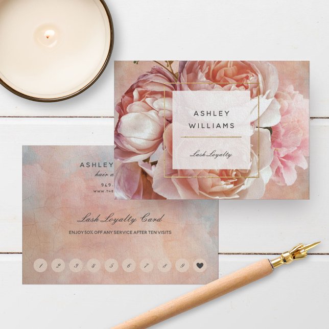 Blush Pink Blumensalon 10 Besuchen Loyalty Card Visitenkarte (Von Creator hochgeladen)