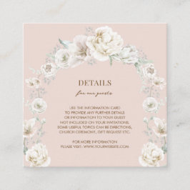 Blush Pink Blumenstrauß Hochzeitsdetails Begleitkarte