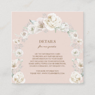 Blush Pink Blumenstrauß Hochzeitsdetails Begleitkarte