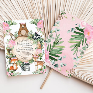Blush Pink Blumenwald Girl Babydusche Einladung