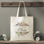 Blush Pink Blütenblume Mädchen Hochzeitsgeschenk Tragetasche<br><div class="desc">Maßgeschneiderte Tasche für Ihre Blume Mädchen mit personalisiertem Namen mit elegantem rosa und goldfarbenem Rosa Bouquet Design.</div>