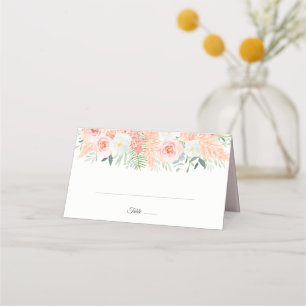 Blush Pink Blütenblütenblütenblume Hochzeit Platzkarte