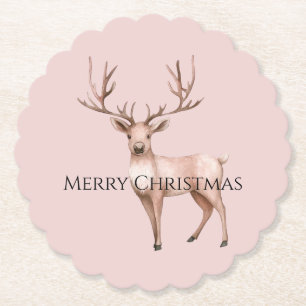 Blush Pink Boho Deer Untersetzer