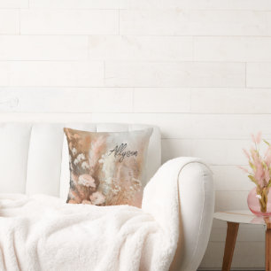 Blush Pink Boho Floral Kissen