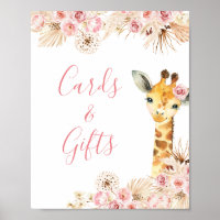 Blush Pink Boho Giraffe Kinderspielkarten und Gesc