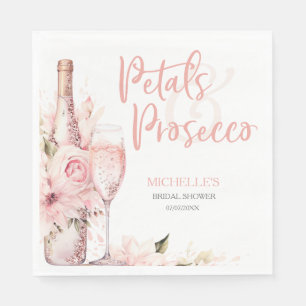 Blush Pink Boho Petals und Prosecco Floral Serviette