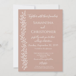 Blush Pink Boho Romantische Minimale Hochzeit Einladung