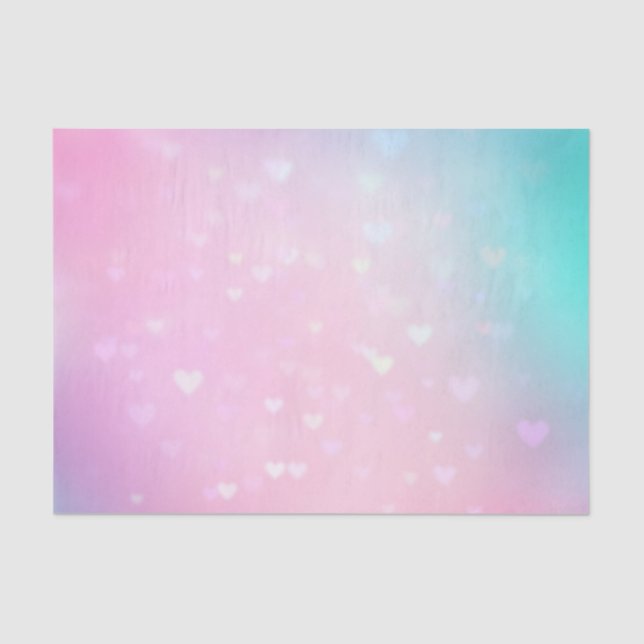 Blush Pink Bokeh Herzens Geburtstag Seidenpapier (Vorderseite)