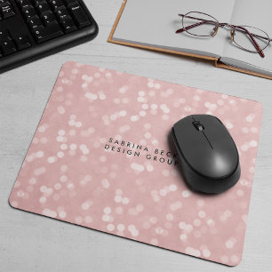 Blush Pink Bokeh Lights Personalized Mousepad