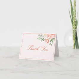 Blush Pink Botanisch Romantische Blüte Dankeskarte