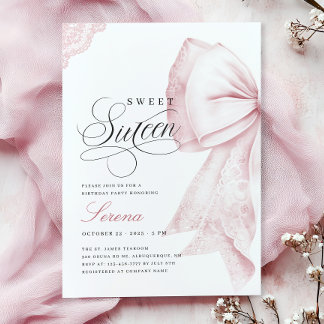 Blush Pink Bow 16 . Geburtstag Geburtstag Einladung