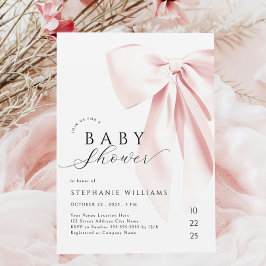 Blush Pink Bow Baby Dusche Einladung