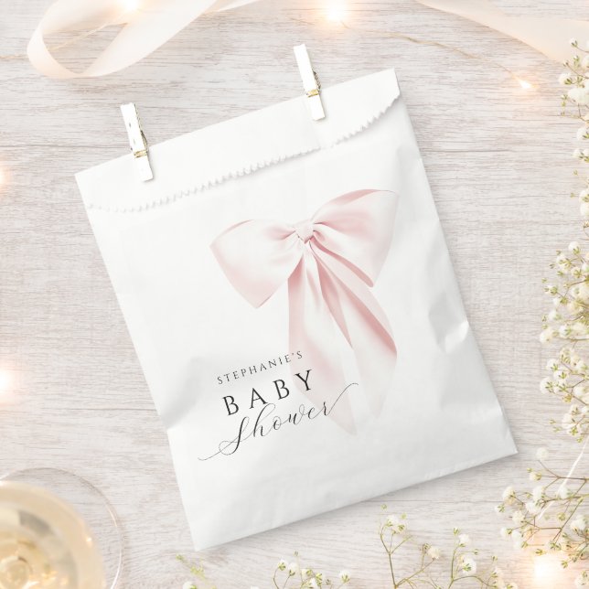 Blush Pink Bow Baby Dusche Gefallen Taschen Geschenktütchen (Ausgeschnitten)